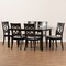 Baxton Studio Lucie Modern and Contemporary Grey Fabric and Dark Brown Finished Wood 7-Piece Dining Set 176-10538-10519-Zoro - alternate 2